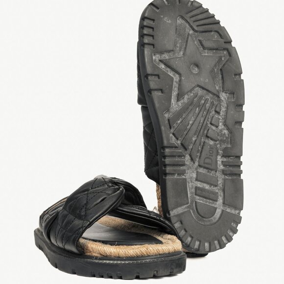 Christian Dior DTwist Black Cannage Quilted Slide Sandals - Picture 5 of 11